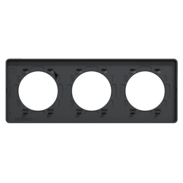 SCHNEIDER ELECTRIC - Plaque 3 postes H/V aluminium entraxe 71 mm - Odace Touch - Schneider - large