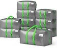 VOUNOT - Lot de 10 sacs de demenagement grand format avec sangles et poignee gris - vignette