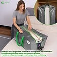 VOUNOT - Lot de 10 sacs de demenagement grand format avec sangles et poignee gris - vignette