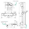 HANSGROHE - Pack mitigeur douche thermostatique Ecostat Comfort + Barre Unica + flexible + Pommeau Raindance 3 jets aspect doré poli - vignette