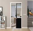 GD MENUISERIES - Porte Coulissante Atelier Noir H204 x L93 cm sans meneau, Galandage, kit de finition - vignette