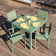 HAPPY GARDEN - Salon de jardin VENEZIA extensible 90/180 en textilène vert sauge 8 places - aluminium vert sauge - vignette