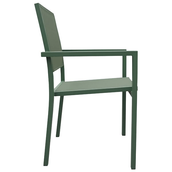 HAPPY GARDEN - Salon de jardin BARI en textilène vert sauge 8 places - aluminium vert sauge - large