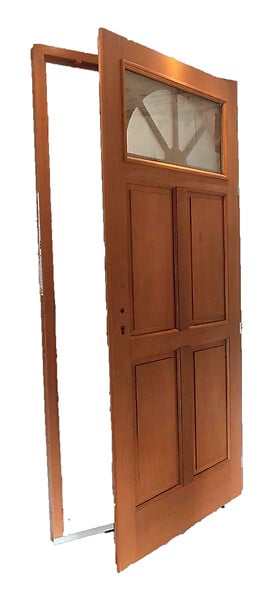GD MENUISERIES - Porte d'entrée Bois Vitrée Ferji, H215 x L90 cm Côte Tableau p.Gauche (Poignée, Barillet ref 010403FP) - large