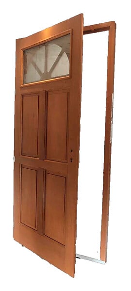 GD MENUISERIES - Porte d'entrée Bois Vitrée Ferji, H215 x L90 cm Côte Tableau, p.Droit (Poignée, Barillet ref 010403FP) - large