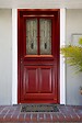 GD MENUISERIES - Porte d'entrée Bois Vitrée Martine Rouge pourpre, H215 x L90 cm Côte Tableau p.Droit - vignette
