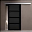 GD MENUISERIES - Porte Coulissante Telia noir 4 panneaux H204 x L83 cm, Rail Alu - vignette