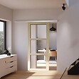 GD MENUISERIES - Porte Coulissante bois Ayous Vitrage transparent H204 x L73 cm, Rail Alu - vignette
