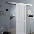 GD MENUISERIES - Porte Coulissante Atelier 2 Panneaux Blanc H204 x L83 cm, Rail Alu - vignette