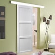 GD MENUISERIES - Porte Coulissante Korya Blanc 3 panneaux H204 x L93 cm, Rail Alu - vignette
