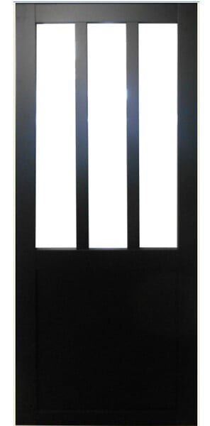 GD MENUISERIES - Porte Coulissante Atelier Noir H204 x L63 cm - large