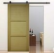 GD MENUISERIES - Porte Coulissante bois Ayous 3 Panneaux H204 x L83 cm, Rail roulettes - vignette