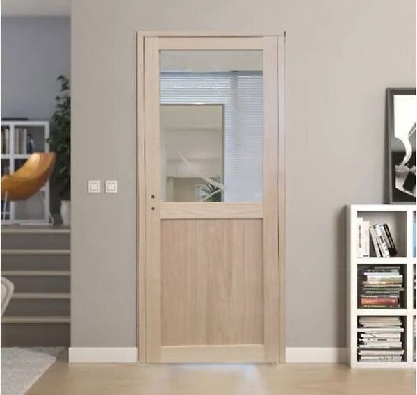 GD MENUISERIES - Bloc Porte Atelier placage chene H204 x L73 cm Côte Tableau P.Droit - large