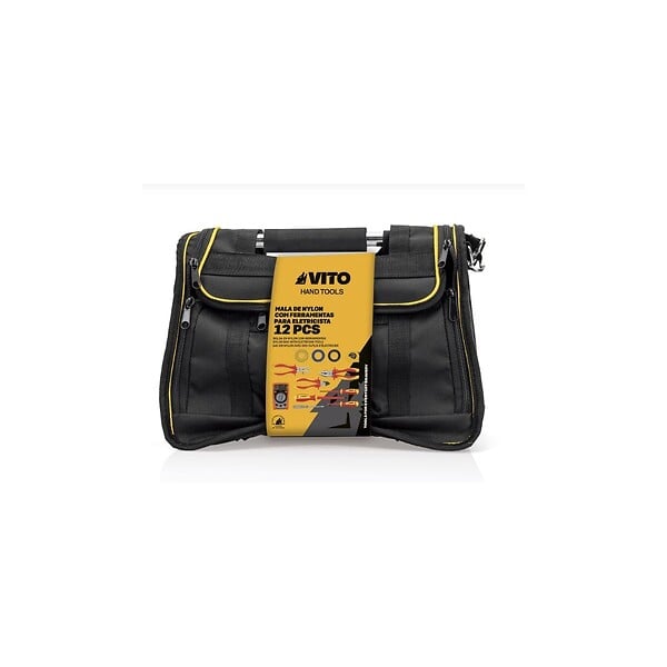 VITO - Sacoche professionnelle électricien 12 Outils Poignée acier renforcée Nylon haute Qualité Sac bandoulière VITO - large