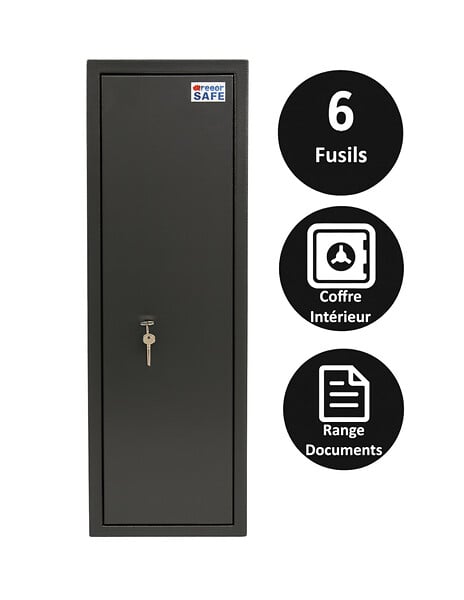 TRESORSAFE - Armoire À Fusils Tresorsafe 6 Armes Serrure À Clés - large