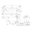 VILLEROY ET BOCH - Baignoire droite  Oberon quaryl 170 x 70 cm  + Pare bain droite AURYS Mist 1 chromé - vignette