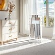 VOUNOT - Porte serviettes sur pied autoportant 4 niveaux blanc - vignette