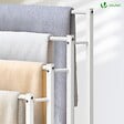 VOUNOT - Porte serviettes sur pied autoportant 4 niveaux blanc - vignette