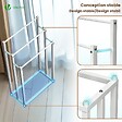 VOUNOT - Porte serviettes sur pied autoportant 3 niveaux blanc - vignette