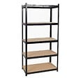 INTEC - Etagère de Rangement Noire 90 x 40 x H180cm - Rayonnage Métal Haute qualité 5 Plateaux Charges lourdes 1500kg INTEC - vignette