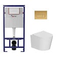 SWISS AQUA TECHNOLOGIES - Pack WC bâti-support léger 112 cm ECO 2L Swiss Aqua Technologies + WC suspendu Ceramia + plaque or mat (STECE14WT06-FR) - vignette