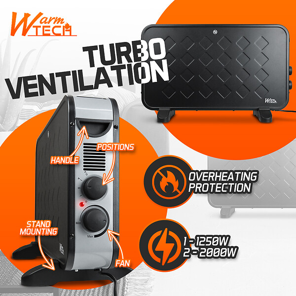 WARM TECH - Chauffage mobile 2000W + Ventilation turbo - large