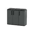INTEC - Armoire de tri Selectif 3 Sacs Gris - Meuble de Recyclage Int / Ext - Dimensions 102 x 37 x 84 cm - INTEC - vignette