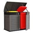 INTEC - Cache Poubelles 2 portes Gris - Tri sélectif Extérieur - Abri Poubelle Design pour Terrasse et Jardin 1500L INTEC - vignette