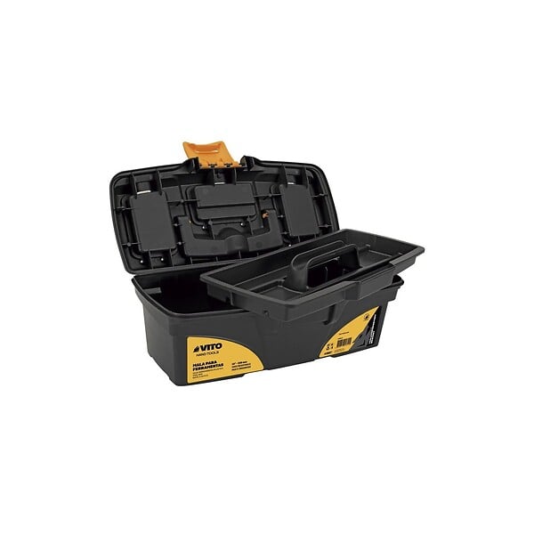 VITO - Boite à outils 13" 32 x 16.5 x 13.6 cm - Caisse à outils 3 Organiseurs et Porte outils Amovible VITO - large