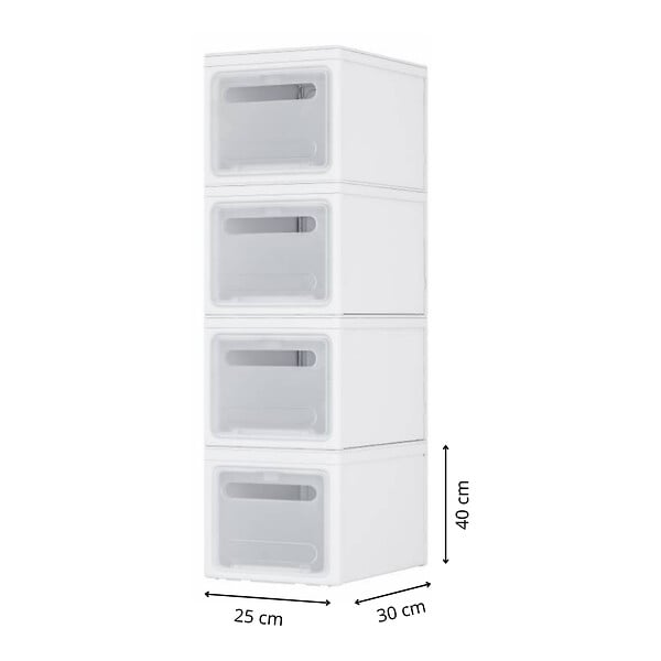 SECURY-T - Boite rangement plastique - Empilables - Avec couvercles  - Blanc - large
