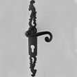SECURY-T - Poignées de porte fer forgé COQ noir 330X36 mm Trou de cylindre i - vignette