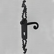 SECURY-T - Poignées de porte fer forgé COQ noir 330X36 mm Trou de clé L - vignette