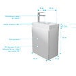 AURLANE - Meuble Lave Mains Blanc 40x50x22 cm avec Vasque en SMC - ELEMENTARY - vignette
