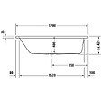 DURAVIT - Baignoire droite 170x75 D-Code bonde au centre - vignette