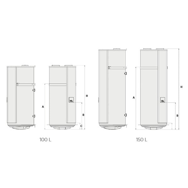 ATLANTIC - Chauffe-eau thermodynamique connecté Calypso - 2150W - Vertical Mural - 150L - 2 à 4 personnes - large
