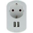 ZENITECH - Prise Schuko 16A + 2 USB A 3,4A - Blanc - Zenitech - vignette
