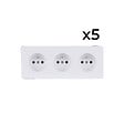 ZENITECH - Lot de 5 prises triples 16A en saillie - Blanc - Vulco - Zenitech - vignette
