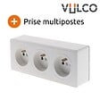 ZENITECH - Lot de 5 prises triples 16A en saillie - Blanc - Vulco - Zenitech - vignette