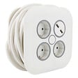 ZENITECH - Enrouleur domestique 3 prises Schuko + 2 USB 2,4A 7m - Blanc - Zenitech - vignette