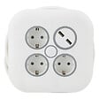 ZENITECH - Enrouleur domestique 3 prises Schuko + 2 USB 2,4A 7m - Blanc - Zenitech - vignette