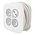 ZENITECH - Enrouleur domestique 3 prises Schuko + 2 USB 2,4A 7m - Blanc - Zenitech - vignette