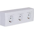 ZENITECH - Triple prise Schuko en saillie + plaque de finition - Blanc - Kalya - Zenitech - vignette