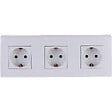 ZENITECH - Triple prise Schuko en saillie + plaque de finition - Blanc - Kalya - Zenitech - vignette