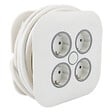 ZENITECH - Enrouleur domestique 4 prises Schuko 7m - Blanc - Zenitech - vignette