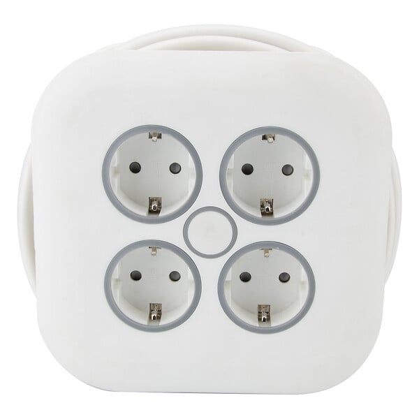 ZENITECH - Enrouleur domestique 4 prises Schuko 7m - Blanc - Zenitech - large