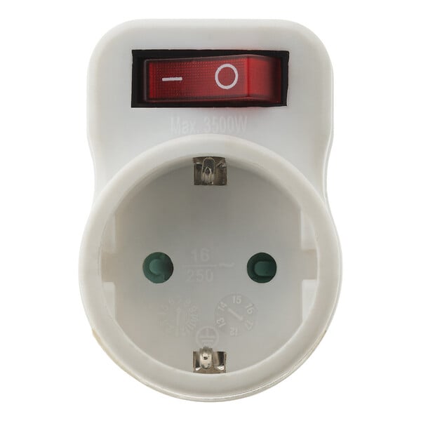 ZENITECH - Prise Schuko 16A + interrupteur - Blanc - Zenitech - large