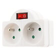ZENITECH - Multiprise biplite 16A + interrupteur façade - Blanc - Zenitech - vignette