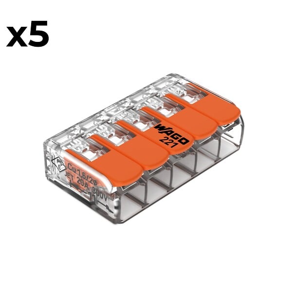WAGO - Sachet de 5 bornes 5 entrées S221 - Wago - large
