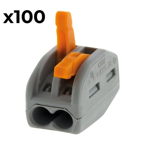 WAGO - Boîte de 100 bornes 2 entrées série 222 - Wago - large