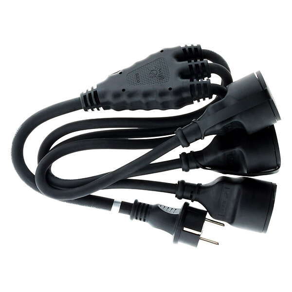 ZENITECH - Prolongateur à triple tête pour chantier HO7RN-F 16A 3G1,5mm² - Noir 1m - Zenitech - large
